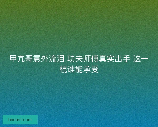 甲亢哥意外流泪 功夫师傅真实出手 这一棍谁能承受
