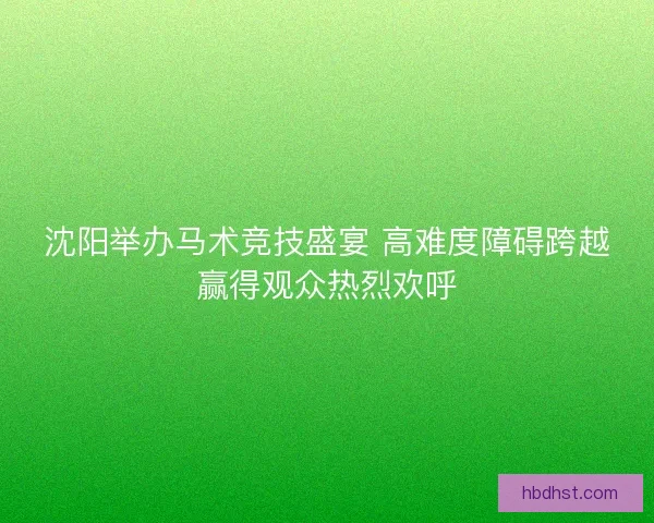 沈阳举办马术竞技盛宴 高难度障碍跨越赢得观众热烈欢呼